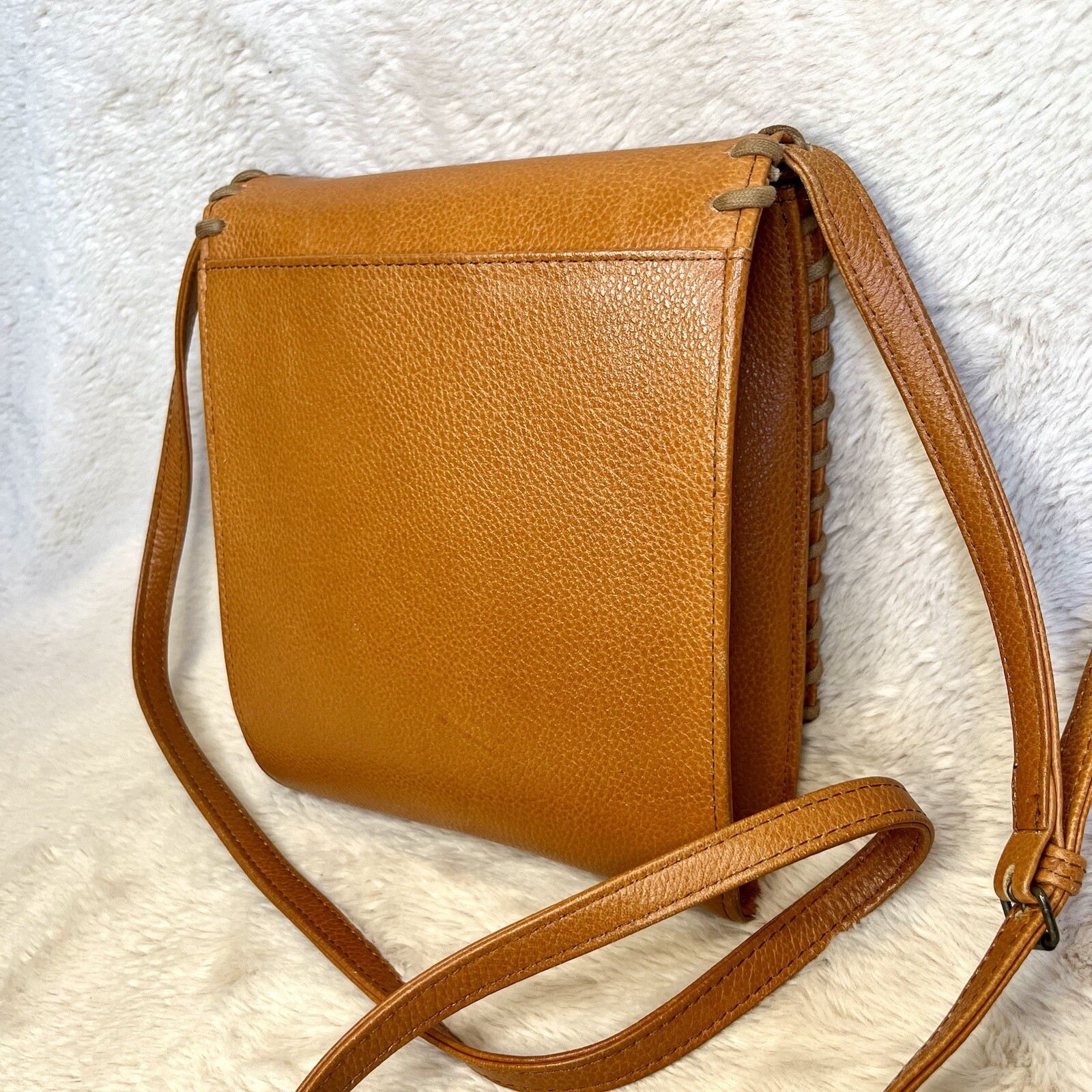 SAINT LAURENT Rara borsa a tracolla vintage YSL Cassandra Cognac intrecciata