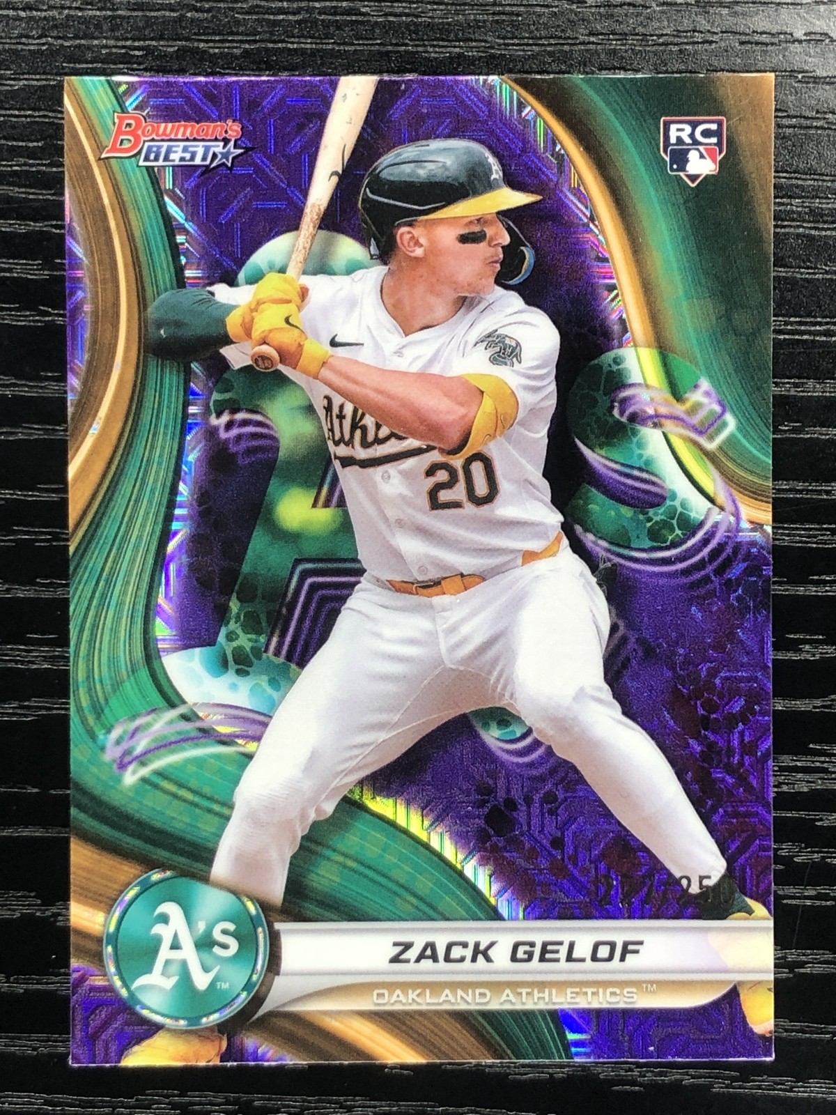 2024 Bowman's Best Zack Gelof RC Rookie Purple Mojo /250 Athletics FJ5LJ