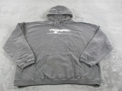 Comfort Colors Hoodie Pullover Adult XL Gray Whale Fin Graphic Nantucket