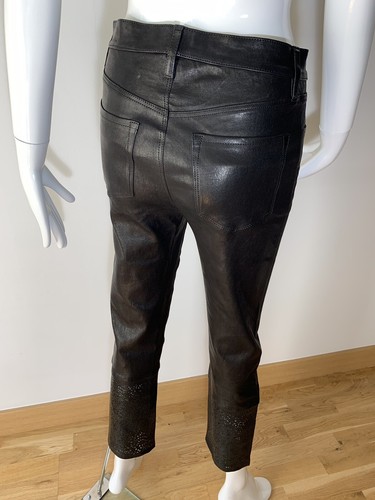 J BRAND Black Ruby Laser Cut Lace Leather Pants Trousers Jeans W 27 NEW - Picture 10 of 14
