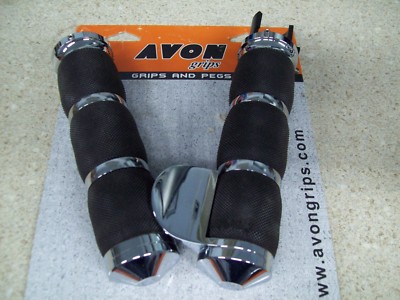 NOS Avon Chrome Throttle Boss Air Ring Cushioned Grips 14-17 Indian 0630-1497