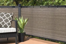 Outdoor Privacy Mesh Fence Screen Cover Garden Patio Walnut 3', 4', 5', 6' Tall