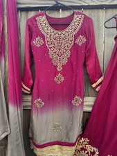 Ombr  Purple  Grey Palazzo Suit - Indian Suit, Desi Outfit, Pakistani Festive