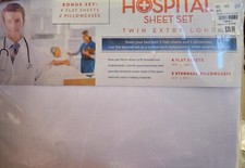 Hospital Bed Sheets 66" X 104"- Twin Flat Sheets 6 Pack - 180 Thread Count