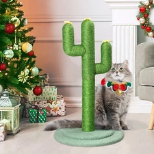 LEADZM Cute Candy Cane Cat Scratcher with Sisal  Christmas Cat Scratching Post
