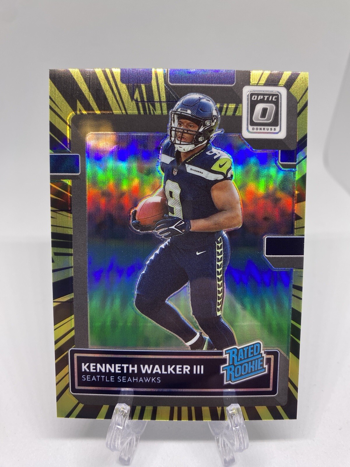 Kenneth Walker III 2022 Optic Rated Rookie Electricity /65 Prizm RC #218