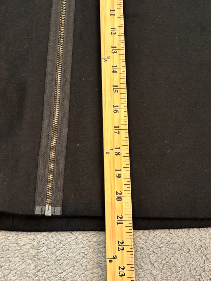 Falda Lord And Taylor Mujer 12 Negra Mezcla Lana Informal Trabajo Bolsillos Cremallera Frontal Foto 4 de 4