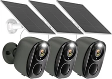 3pcs Sansco Solar Battery Powered Wireless Security Camera Wifi 3MP 2-Way Audio