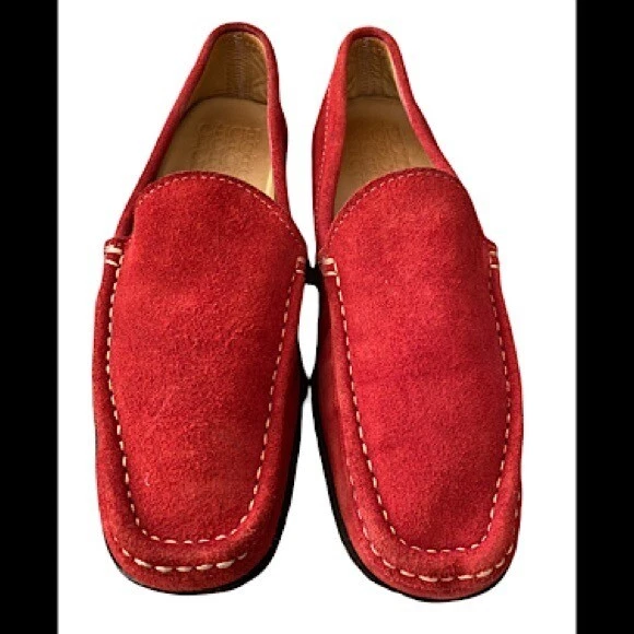 ❤️Carolina Herrera Red Suede Loafers SZ 36 | eBay