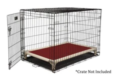 Kuranda Indoor/Outdoor Dog Crate Bed - Almond Frame - 40 oz Vinyl - Wine