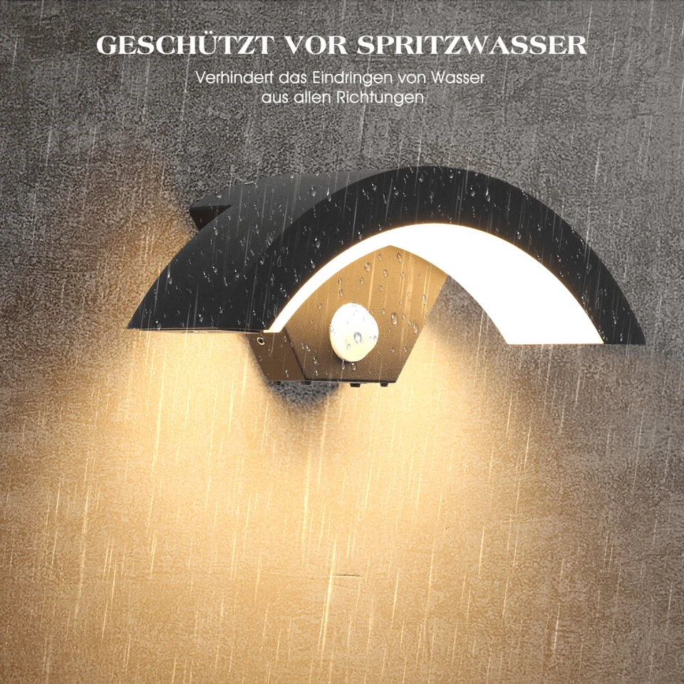 LED Außenleuchte mit oder ohne Bewegungsmelder Wandleuchte Außenlampe Wandlampe - Bild 4 von 4