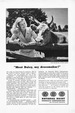National Dairy Products Ad Vintage 1940s Postwar Modern Kitchen Wall Art 1945