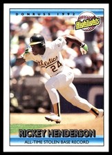 Rickey Henderson 1992 Donruss #215 Athletics MLB READ FREE SHIPPING AutographDen