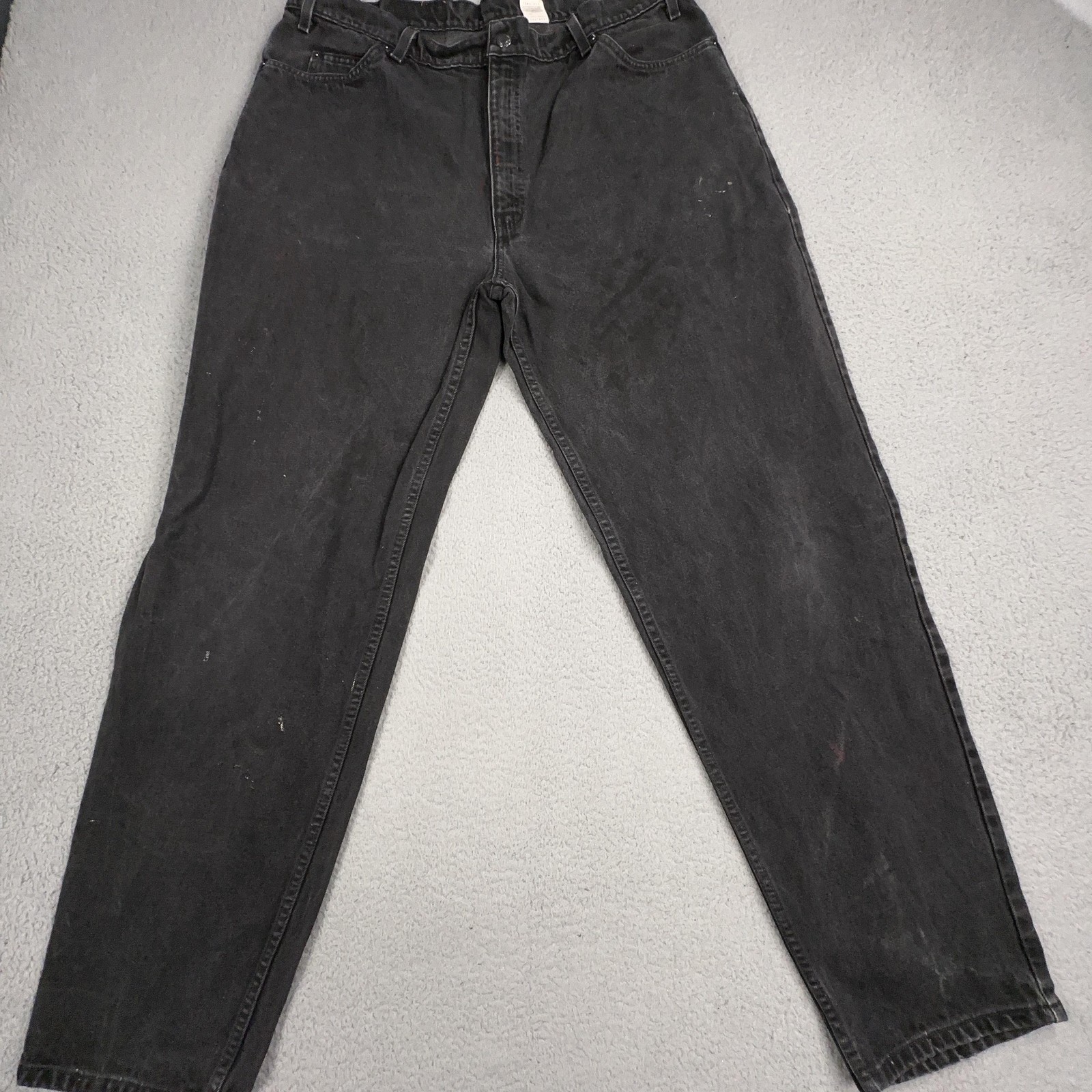 Mens 42x34 Black Loose Orange Tab Denim 90s Y2k