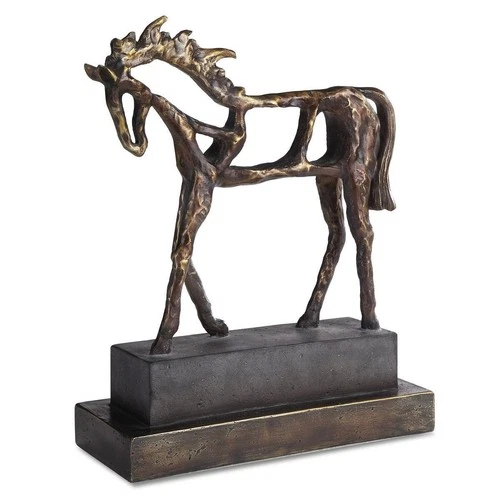 UTTERMOST 17514 TITAN HORSE SCULPTURE IN ANTIQUED BRONZE ON CONCRETE BASE - Picture 7 of 7