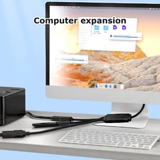 USB Extension Cable Splitter 2 Port Adapters For Cameras Mics Stable Signals