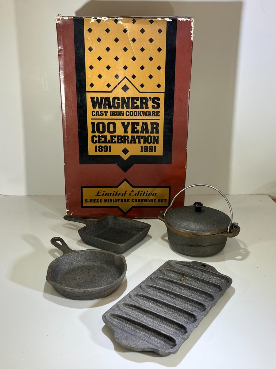 Wagner's Cast Iron Cookware Set 100 Year Celebration 5 Pieces