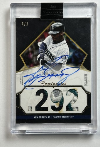 KEN GRIFFEY JR. 2022 TOPPS LUMINARIES HIT KINGS GAME-USED PATCH AUTO BLACK 1/1