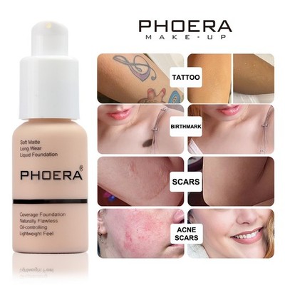 PHOERA Full Coverage Foundation, leicht, makellos, 30 ml matt, UK SCHNELLER VERSAND