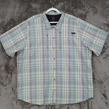 Wrangler ATG Shirt Button Up Outdoor Plaid Multicolor Short Sleeve Mens Size 3XL