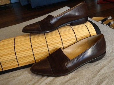 Classiques Entier Italian Leather Suede Loafers Women Size 6 N Narrow Brown...