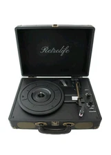 NEW Retrolife Vinyl Record Player 3 Speed Suitcase Portable Turntable  R609 