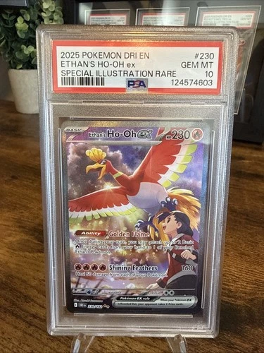 Pokemon TCG 2025 Destined Rivals Ethan's Ho-Oh ex 230/182 SIR Holo PSA 10