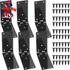 6 Pcs Black Heavy Duty Door Hinges Connectors, Box Folding Hinges for Garden Gat