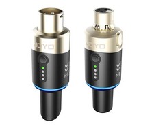 JOYO 5.8Ghz Wireless XLR Microphone Transmitter Receiver Plug-on Mic Adapter 4ch