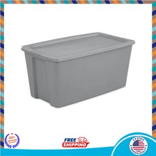 Sterilite 50 Gallon Extra Large Storage Bin Durable Plastic Tote with Lid Gray