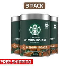 Starbucks, Instant Coffee, Premium Medium Roast, 3.17 oz 3 Pack