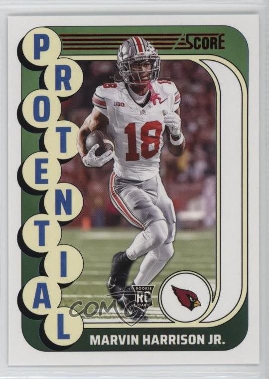 2024 Score Protential Red Marvin Harrison Jr #16 Rookie RC 18m3