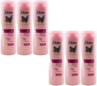 Dove Bodylotion GLOW & SHINE 6 x 250ml alle Hauttypen 48H Pflege mit Schimmer