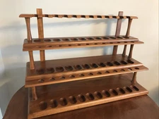 Vintage MCM Decatur Industries 36 Pipe Tiered Wall Table Rack Wood