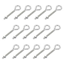 15Pcs M4x40mm Eye Hooks Screw Bolts Kit Carbon Steel Hanger Eyelet Hooks Screw