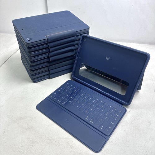 Lot 10 Logitech YU0073 Rugged Combo 3 Keyboard Cases iPad 7th 8th 9th Blue WORKS