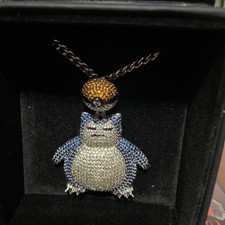 Pokmon King Ice Snorlax Necklace - 22 Inch Chain Silver Brand New