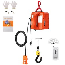 3 In 1 Portable Electric Hoist Winch 1100lbs Wiredwireless Remote Control Crane