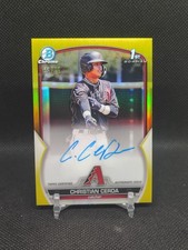 2023 Bowman Chrome Christian Cerda 1st Auto Yellow /75 Diamondbacks #CPA-CCE