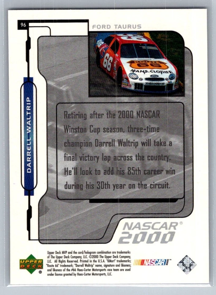 💎2000 Upper Deck MVP Silver Script #96 Darrell Waltrip💎 - Image 2 of 2