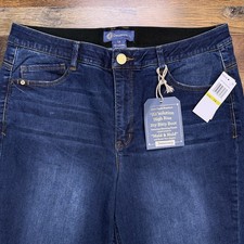 Democracy Itty Bitty Boot Jeans 14 Blue Mid Rise Stretch New