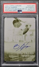 2022 Topps Chrome Heart of the City Auto Bryce Harper Yellow Printing Plate 1/1 