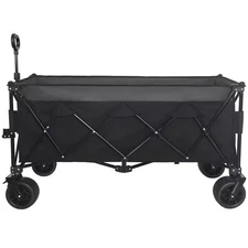 14 Cu. Ft. Steel Garden Cart Extended Heavy-Duty Foldable Utility Wagon All-Terr