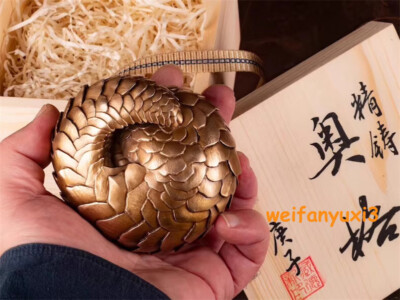 Handmade Bronze Casting Pangolin Statue figurine Artwork Craft Decor Men Gift