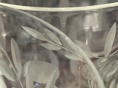 Standard Glass Co Etched Wine Water Tall Goblet Stem (4) 7" T Ea as is Vintage - Picture 10 of 11