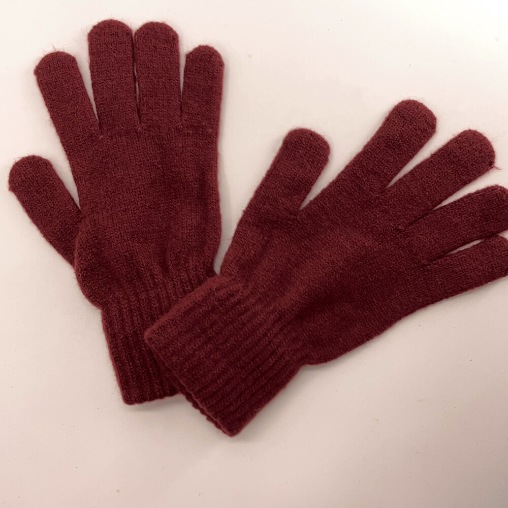 Classic Plain Stretch Winter Thin Gloves Cranberr… - image 2