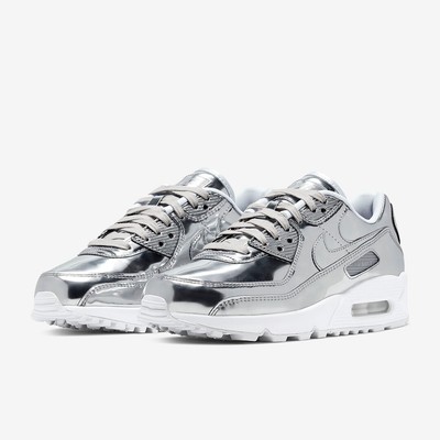 nike women's air max 90 metallic silver