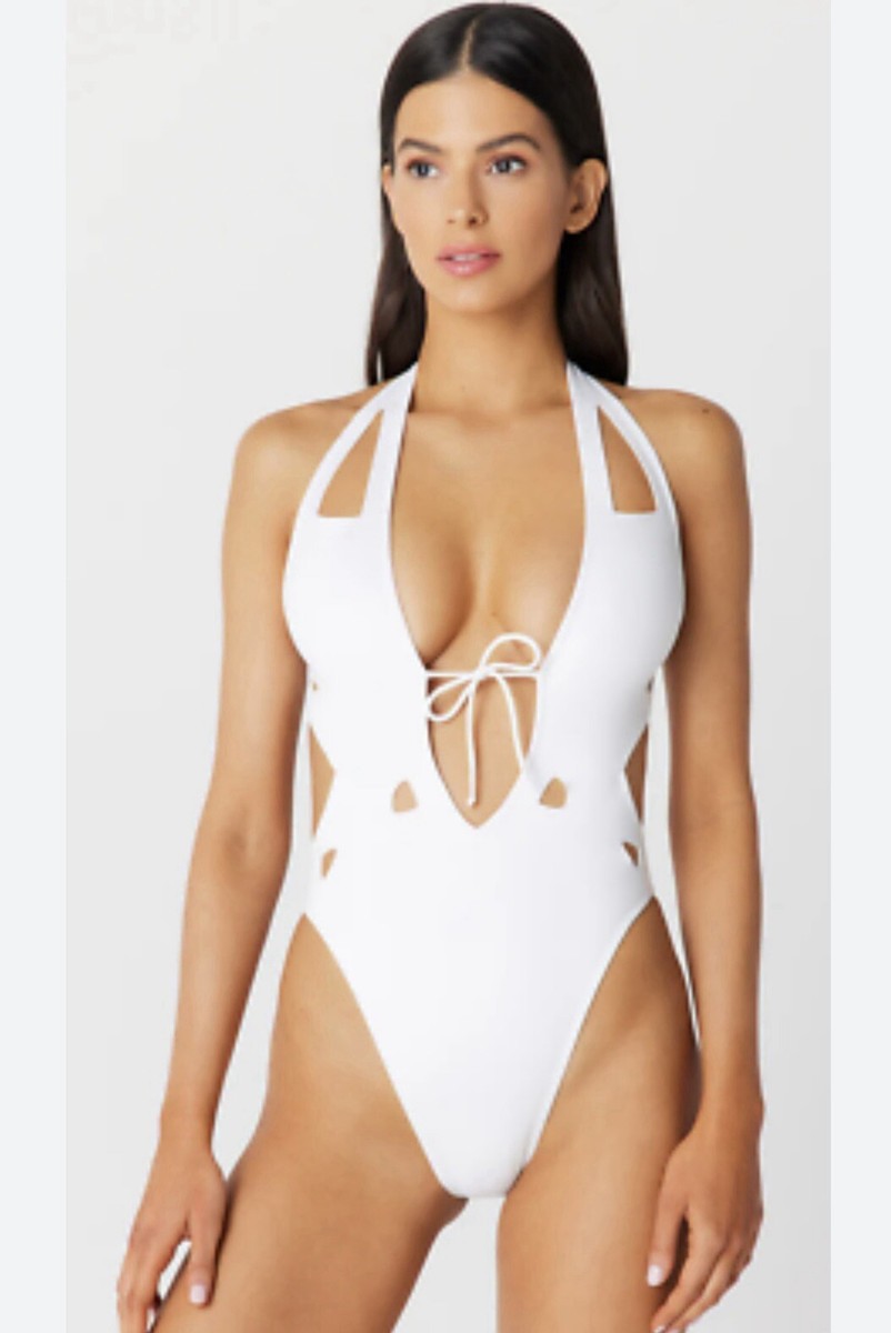 Gigi C WHITE Charlie Cutout One Piece Swimsuit, US Xs | eBay