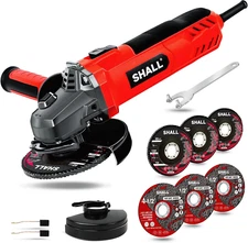 7.5Amp 4-1/2 Inch 12000 RPM Angle Grinder with 2 Guards, 3 Cutting Wheels, 3 Dis