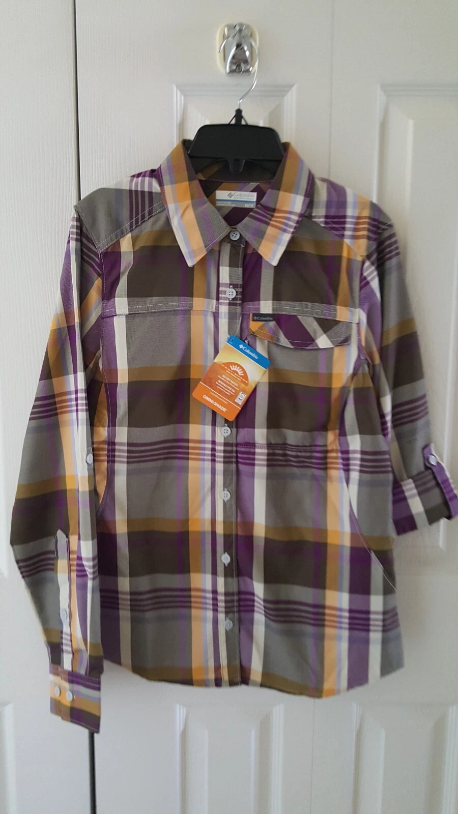 Columbia Women's Silver Ridge Lite Plaid Long-Sleeve Purple Shirt AK2655 508